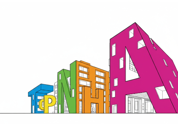 建物をイラストで表現したビジュアル