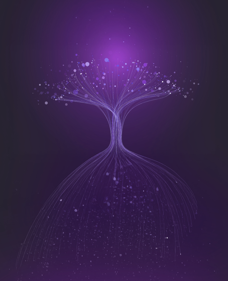 光が広がる樹状のビジュアル